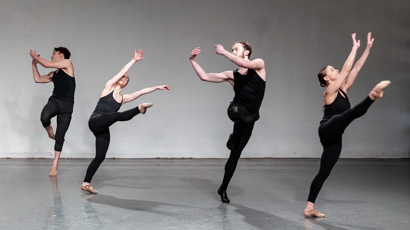 Bruce Wood Dance rehearsing the exuberant third section of Lar Lubovitch's "Elemental Brubeck."