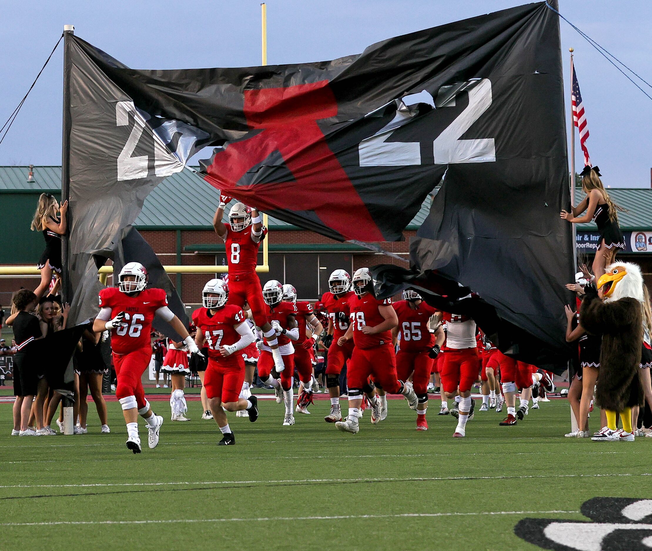 The Argyle Eagles enter the field to face Lake Dallas in a District 3-5A Division II high...