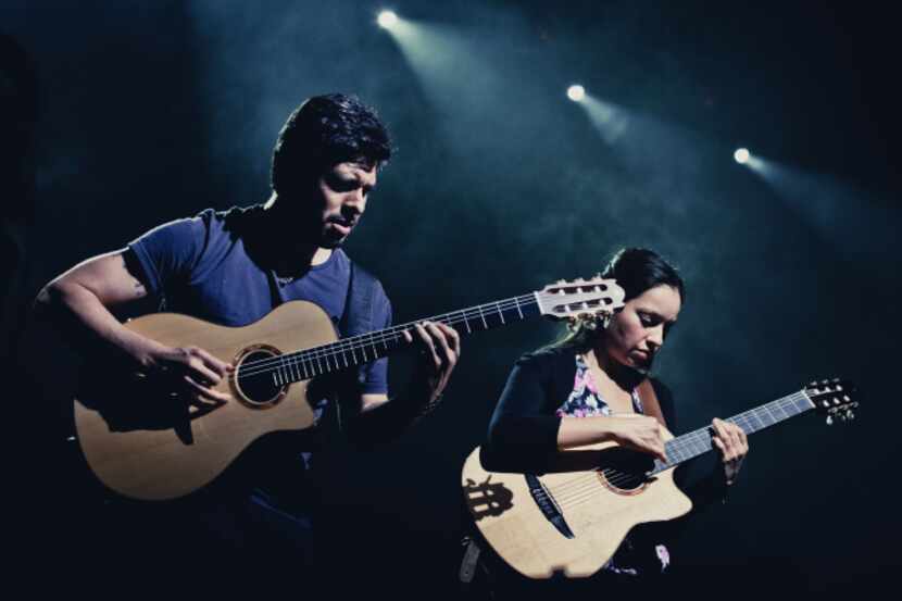 Music duo RODRIGO Y GABRIELA. 2013. From left to right: Rodrigo Sanchez and Gabriela Quintero.