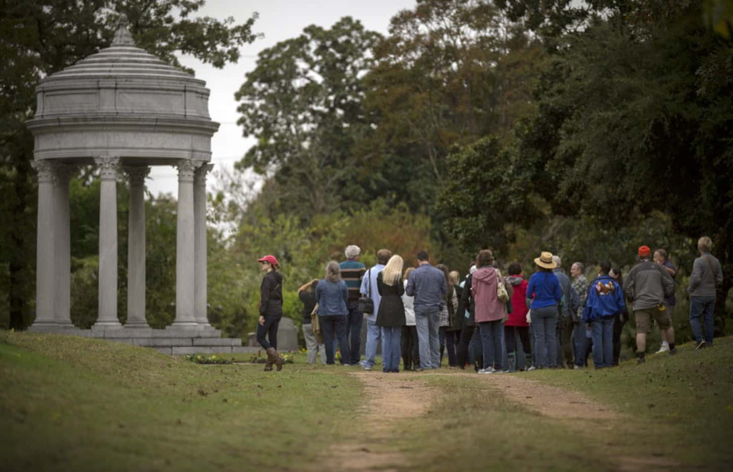The Pires rotunda, visited by a group in 2015 that came to the Oakland Cemetery as part of a...