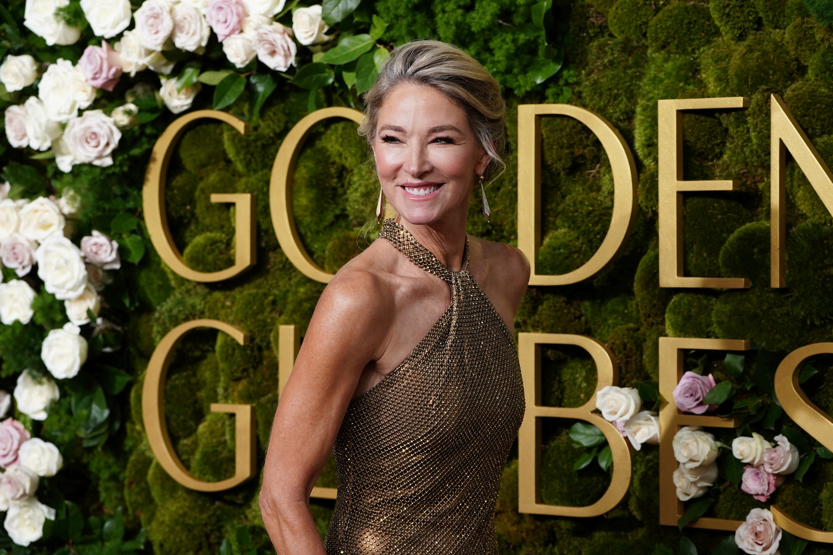 Elaine Irwin arrives at the 82nd Golden Globes on Sunday, Jan. 5, 2025, at the Beverly...