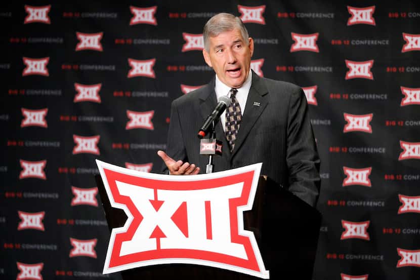 FILE - In this July 18, 2016, file photo, Big 12 commissioner Bob Bowlsby addresses...