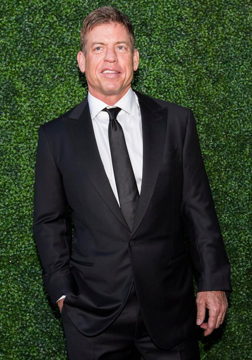 
Former Dallas Cowboys quarterback Troy Aikman on the red carpet before the 2015 Texas Medal...