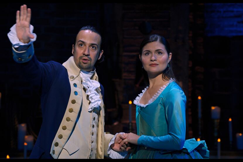 Lin-Manuel Miranda and Phillipa Soo appear in a scene from "Hamilton." Observers rolled...