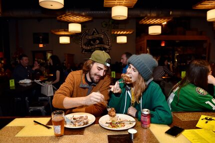 Here's a snapshot from Festicle years ago. Patrons Sterling Brown, left, and Natalie Small...