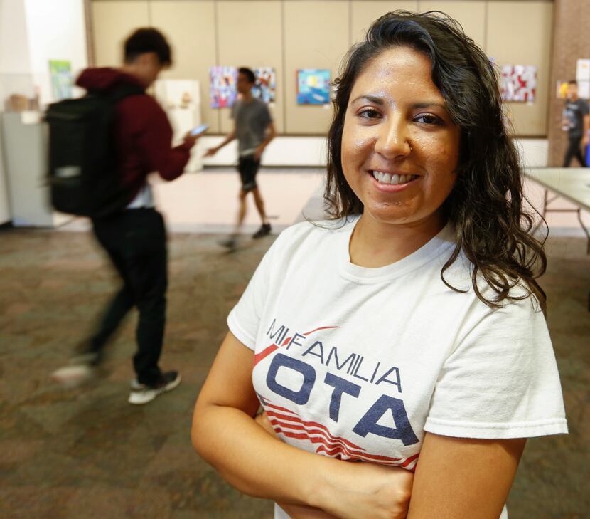 Liz Magallanes registered students to vote at North Lake College. She is the D-FW...