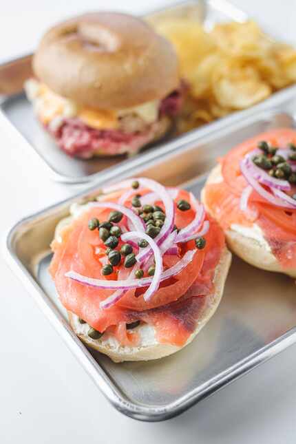 In addition to selling bagels and lox (pictured here), Bagel Cafe 21 will also sell tubs of...