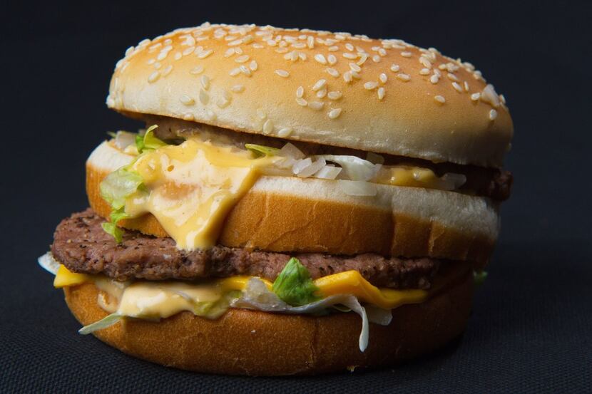 (FILES) This file photo taken on November 2, 2010 shows a photo of a McDonalds' Big Mac...