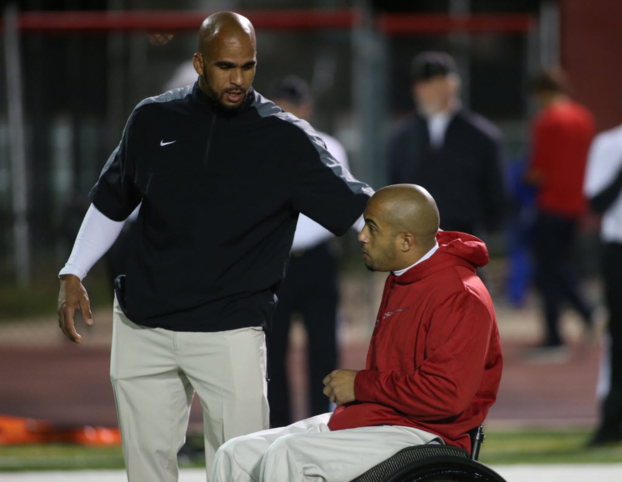 Parish Episcopal’s assistant coaches Travis Wilson (left) and Corey Wilson during game...