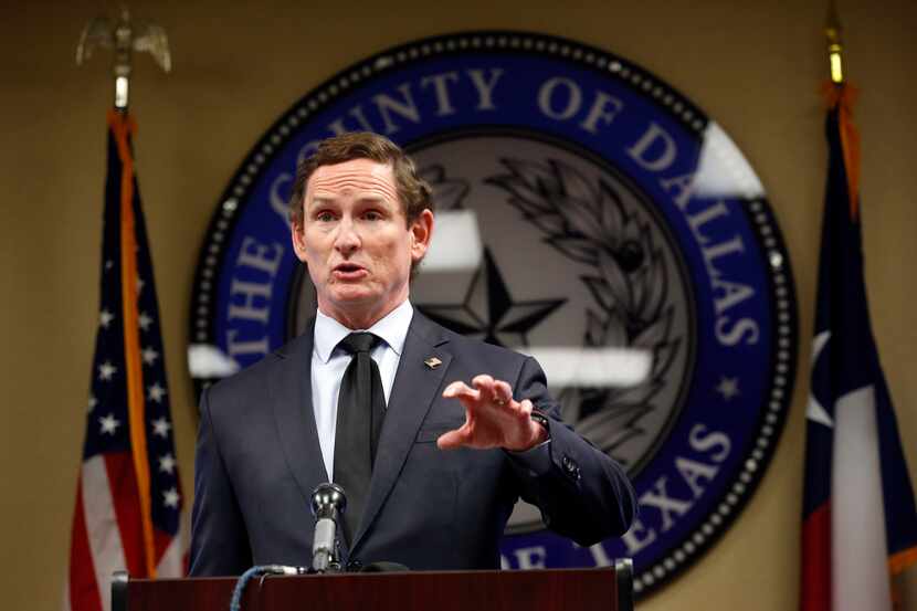 Dallas County Judge Clay Jenkins spoke about the resurgence of COVID-19 and about the use of...