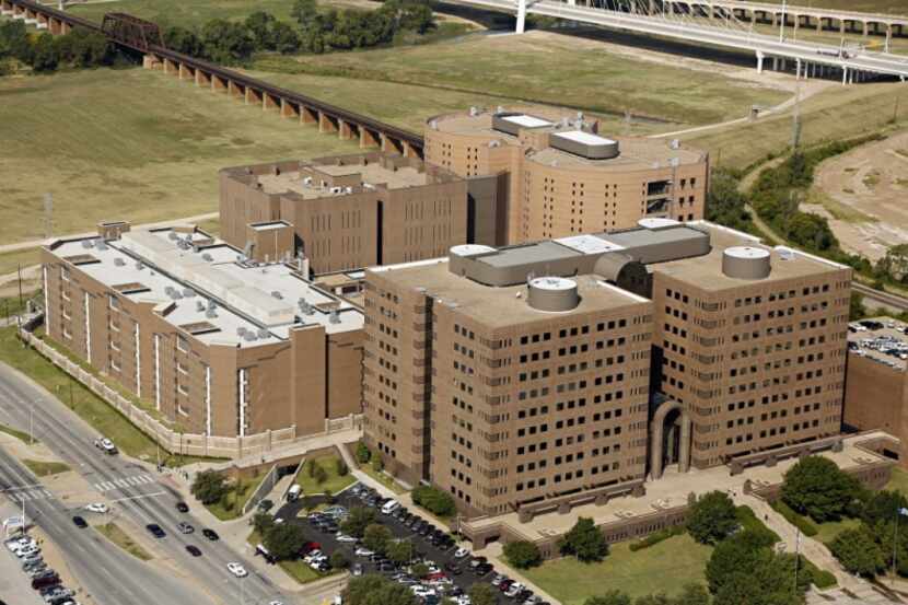  Aerial photograph of the Lew Sterrett Justice Center - including the Dallas County criminal...