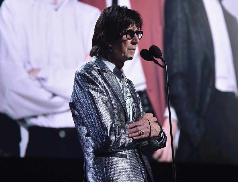  Inductee Ric Ocasek speaks onstage during the 33rd Annual Rock & Roll Hall of Fame...