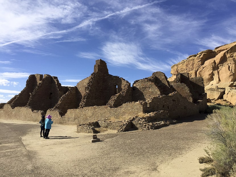 Pueblo Bonito is a great house comprised of many rooms in Chaco Canyon, New Mexico.