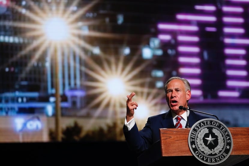 Gov. Greg Abbott speaks at the 2018 Southern Baptist Convention at the Kay Bailey Hutchison...