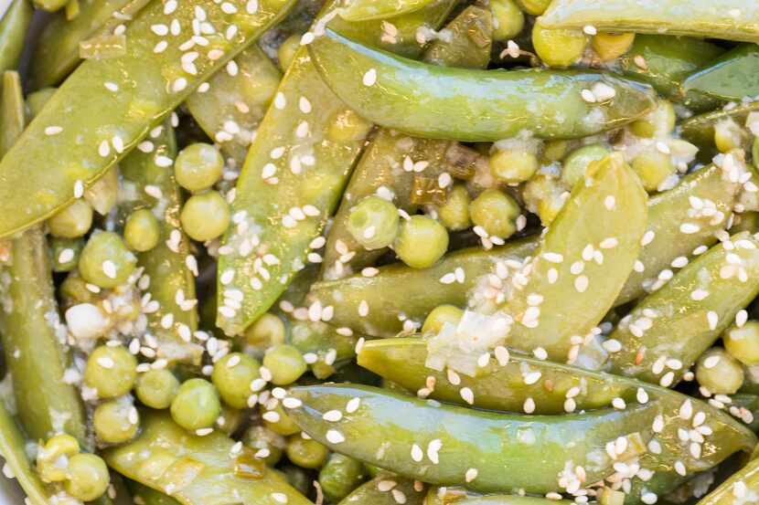 Mixed Peas with Miso-Sesame Sauce