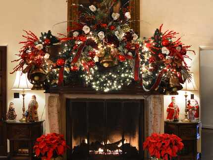 Mantel with holiday decor