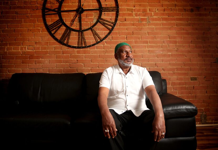 Abdel Elhassan poses for a photograph at his campaign headquarters in Irving, Texas on...