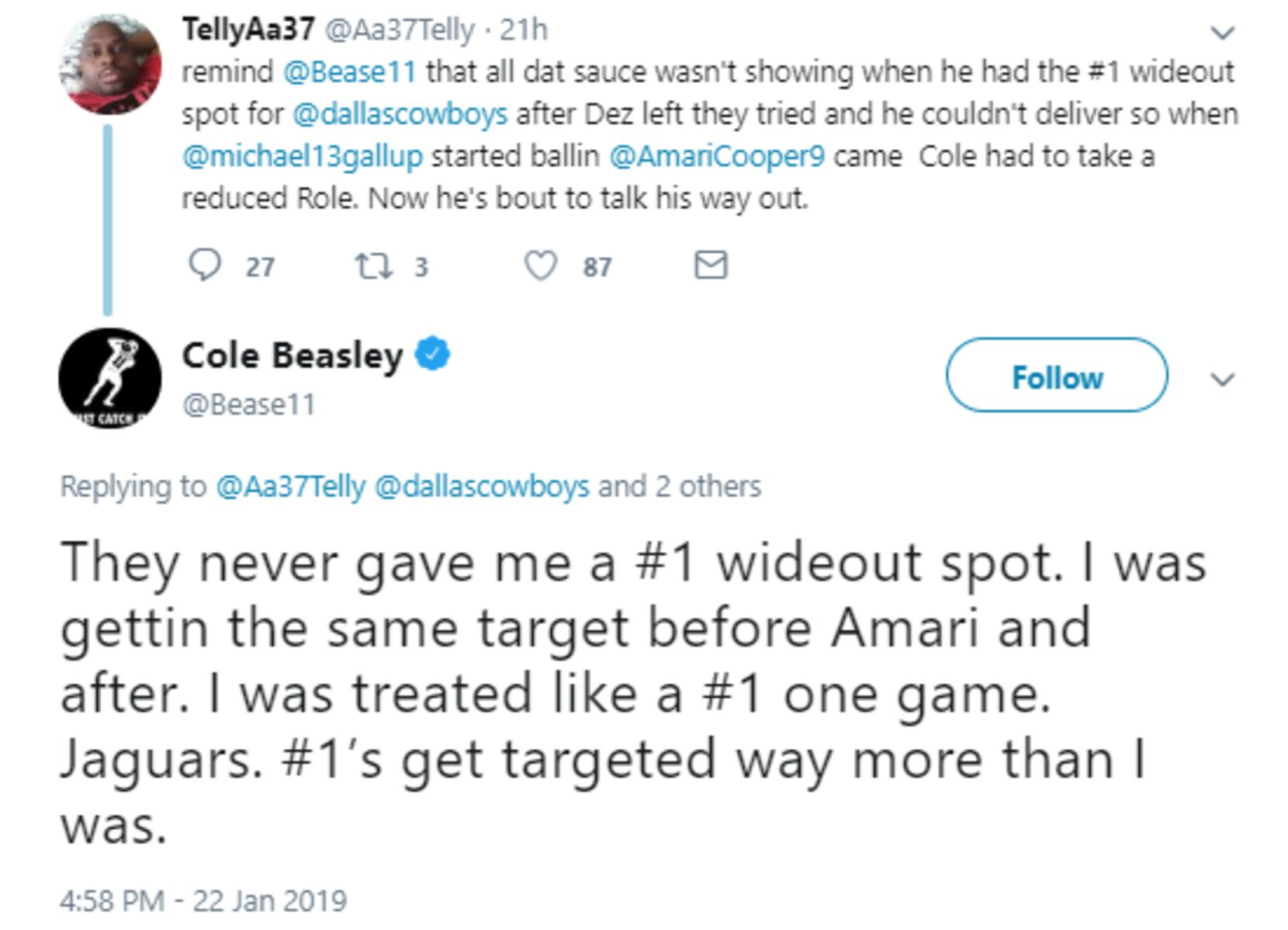 NFL 2019: Dallas Cowboys star Cole Beasley rips front office