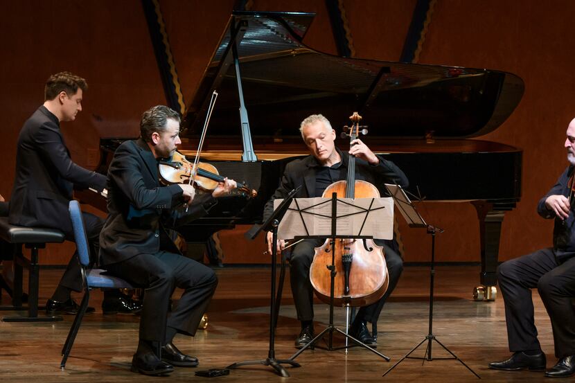 From left, pianist Alessio Bax, violinist Austin Harman, cellist Brandon Vamos and violist...