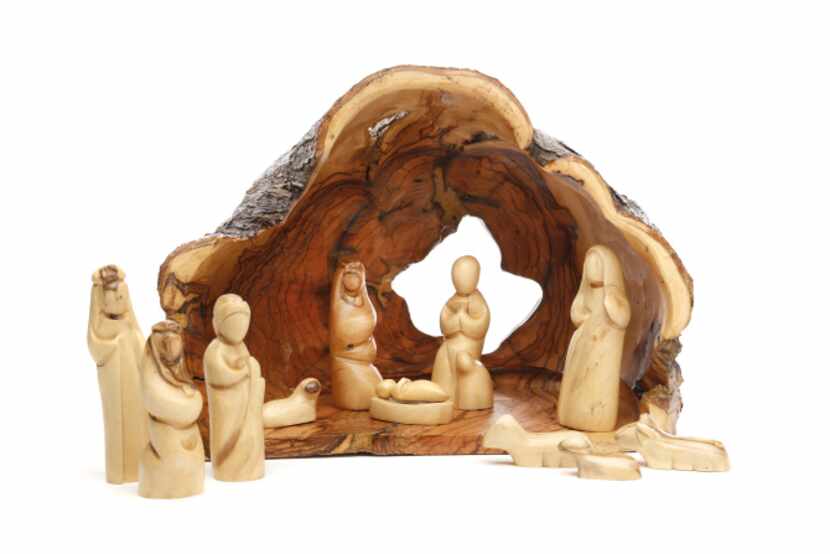 O Holy Night: Handcrafted of olive wood locally grown in orchards near Jerusalem and...