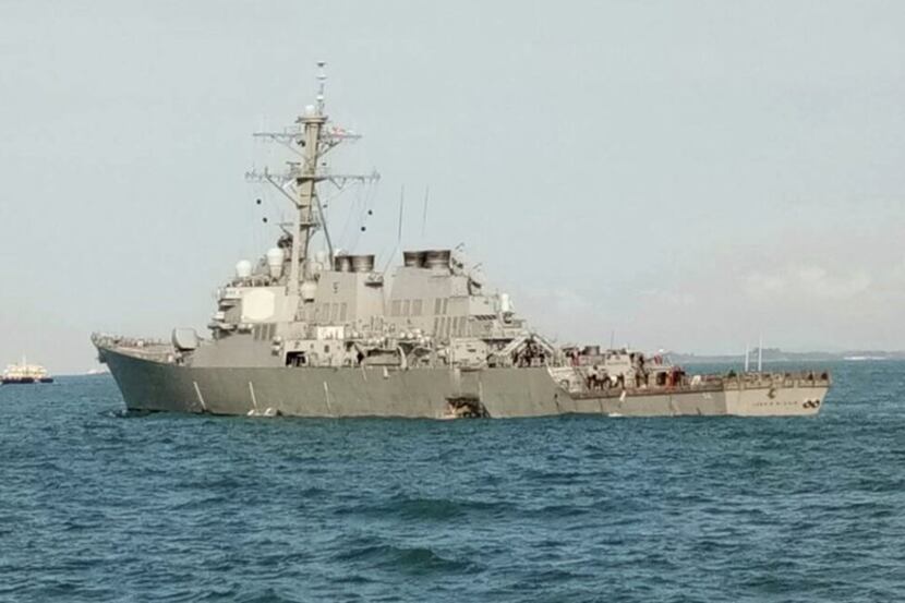 The U.S. guided-missile destroyer USS John S. McCain arrived in Singapore Monday following a...