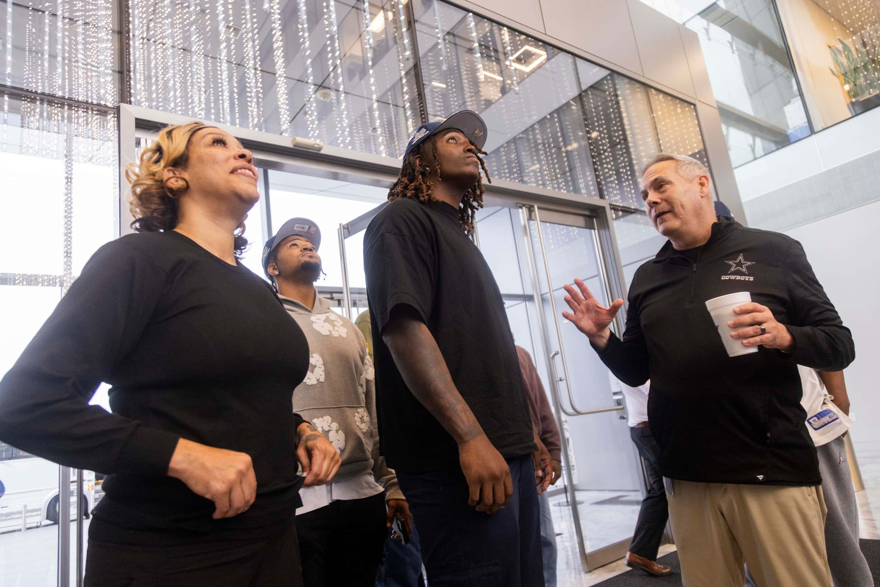 (From left) Makenzie Heimbecker and her son, the new Dallas Cowboys left tackle Tyler...