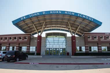 The front entrance of John Horn High School on Thursday, September 14, 2017 in Mesquite, Texas.