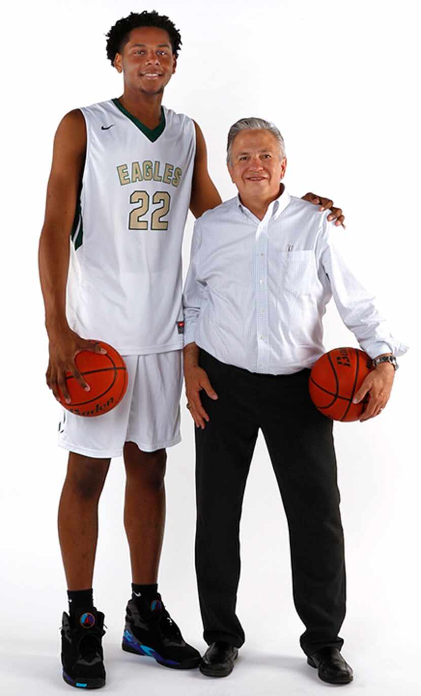  Marques Bolden, The Dallas Morning News Player of the Year, poses with staff photographer...