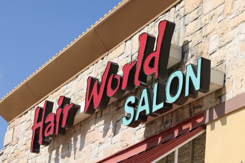 The exterior of Hair World Salon on Thursday, May 12, 2022, in Dallas.