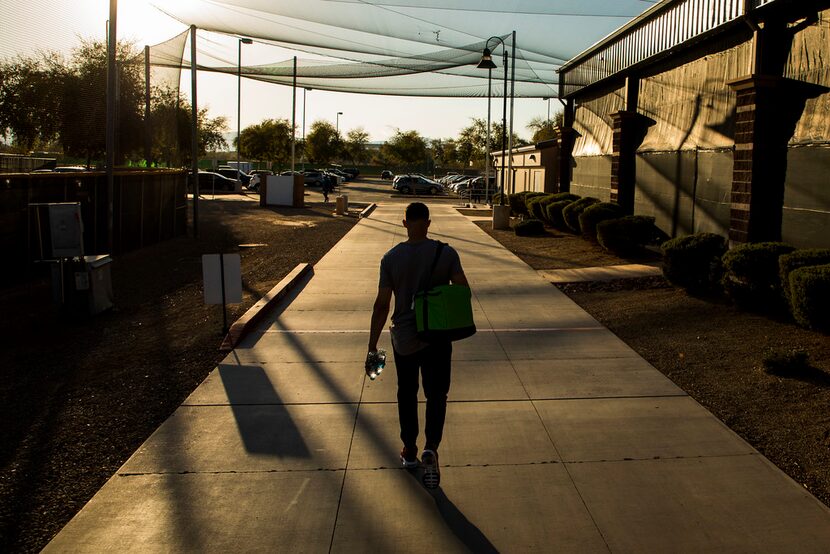 05:22 PM -- Nearly 12 hours after he arrived at the complex,  Robinson ends heads to the...