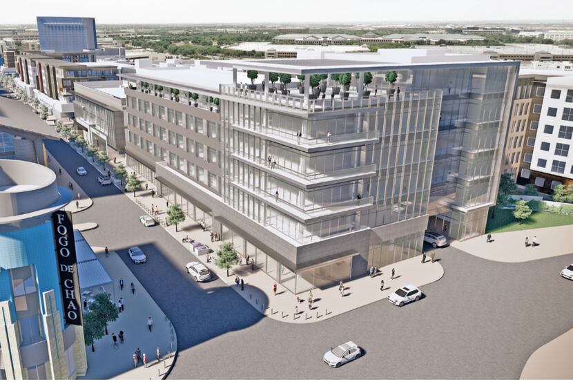 The new  building in Legacy West will have office and retail space and luxury apartments.