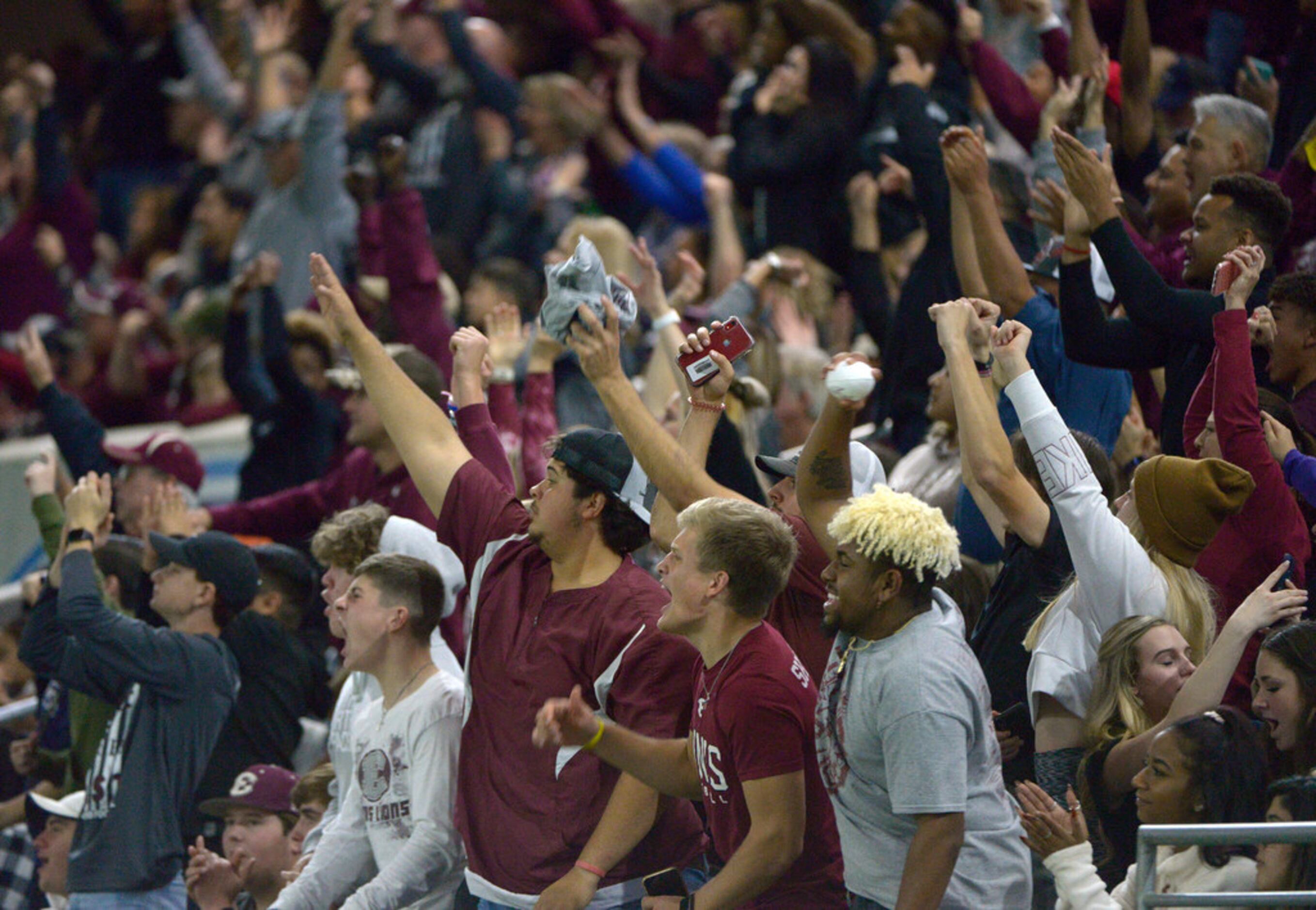 Ennis fans in the second half during a Class 5A Division II Region  II semifinal high school...