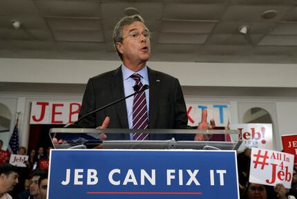 Republican presidential hopeful, former Florida Gov. Jeb Bush, speaks during a rally Monday,...