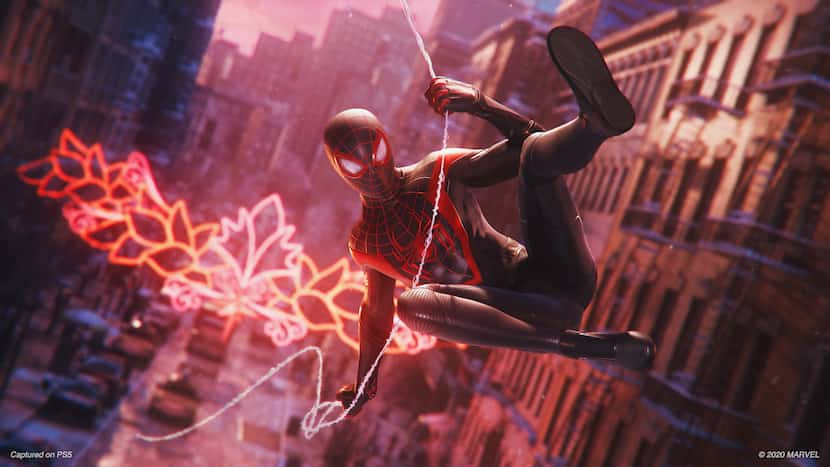 A screenshot from "Marvel's Spider-Man: Miles Morales" on the PlayStation 5.