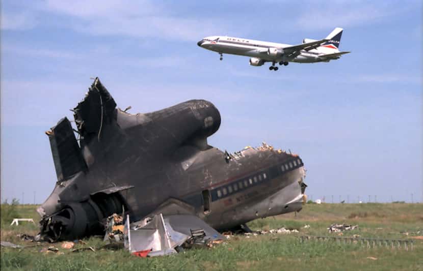 A plane flew near the wreckage of Delta Flight 191 in 1985 at D/FW. Because of that crash,...
