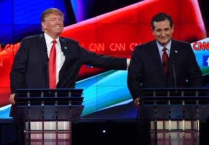  Donald Trump and Ted Cruz pulled back from direct attacks on one another. (AFP PHOTO/ ROBYN...