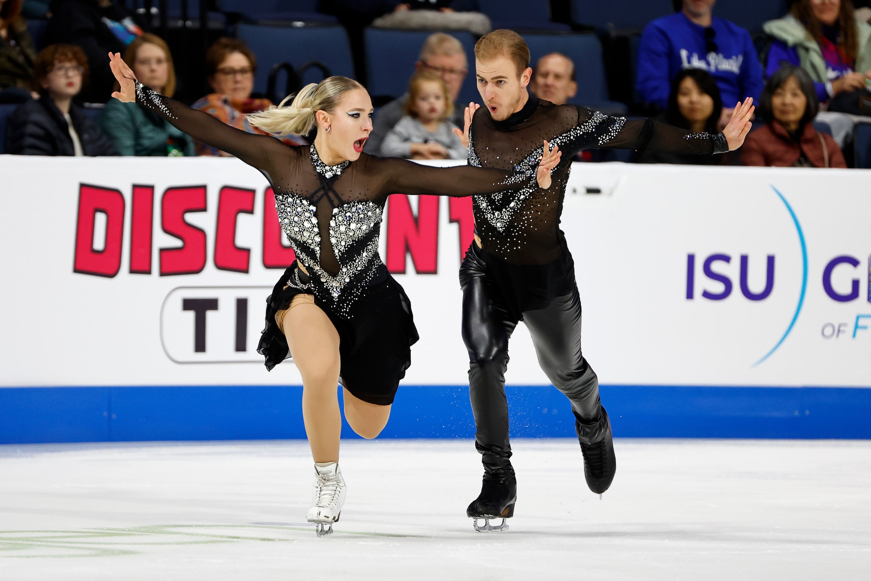 Natalie Taschlerova, left, and Filip Taschler, of the Czech Republic, compete in the ice...