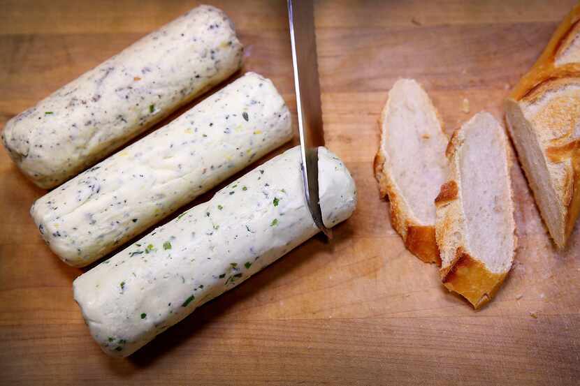 Compound butters and baguette 