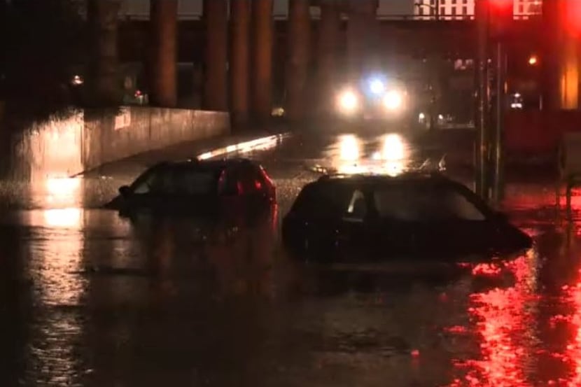 Two cars were swamped by high waters during overnight storms last month on Victory Avenue at...