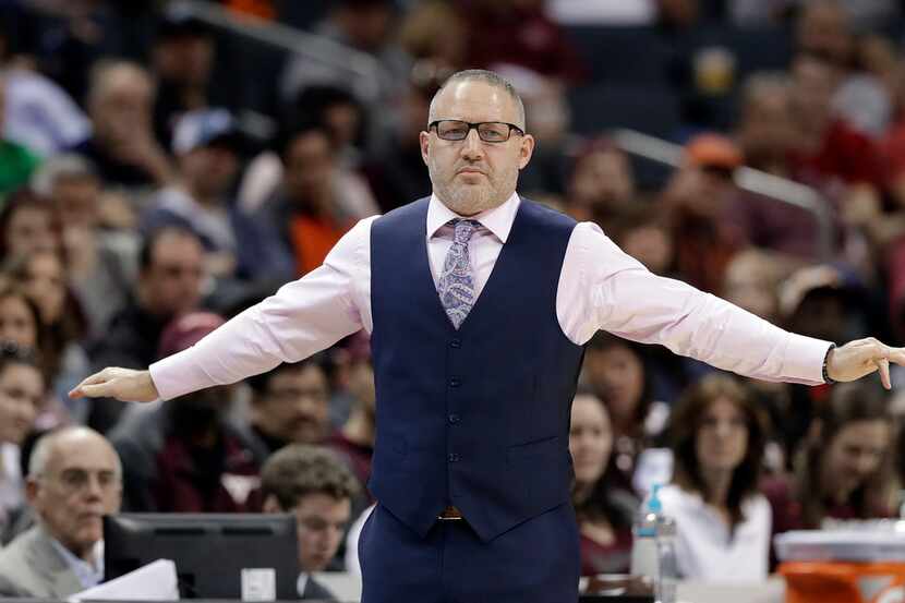 Virginia Tech head coach Buzz Williams directs his team against Miami during the second half...