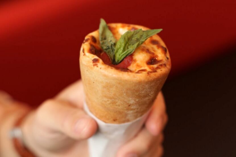 Kono To-Go is a pizza-in-a-cone shop that opened Nov. 20 at Town East Mall in Mesquite.