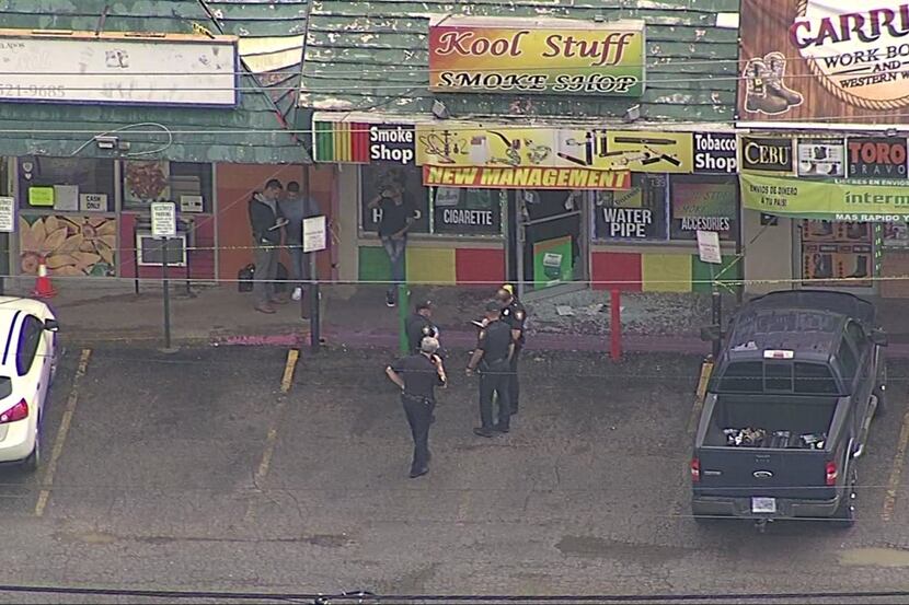 Police said one customer shot another at the store in the 2400 block of Northeast 28th Street.