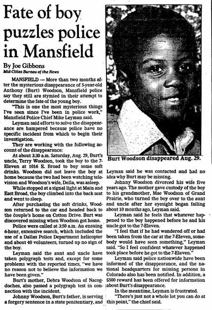 A Dallas Morning News article from November 1981 reported that police were puzzled by the case.