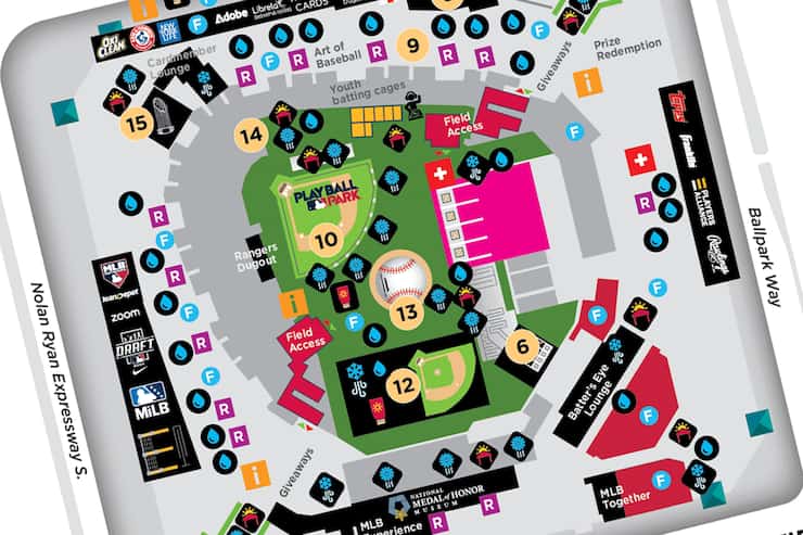 A map of MLB All-Star Village, which includes Choctaw Stadium, the north lawn of the...
