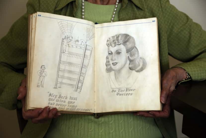 Jack Bridges’ notebook has dozens of pages of illustrations and cartoons that provide a...