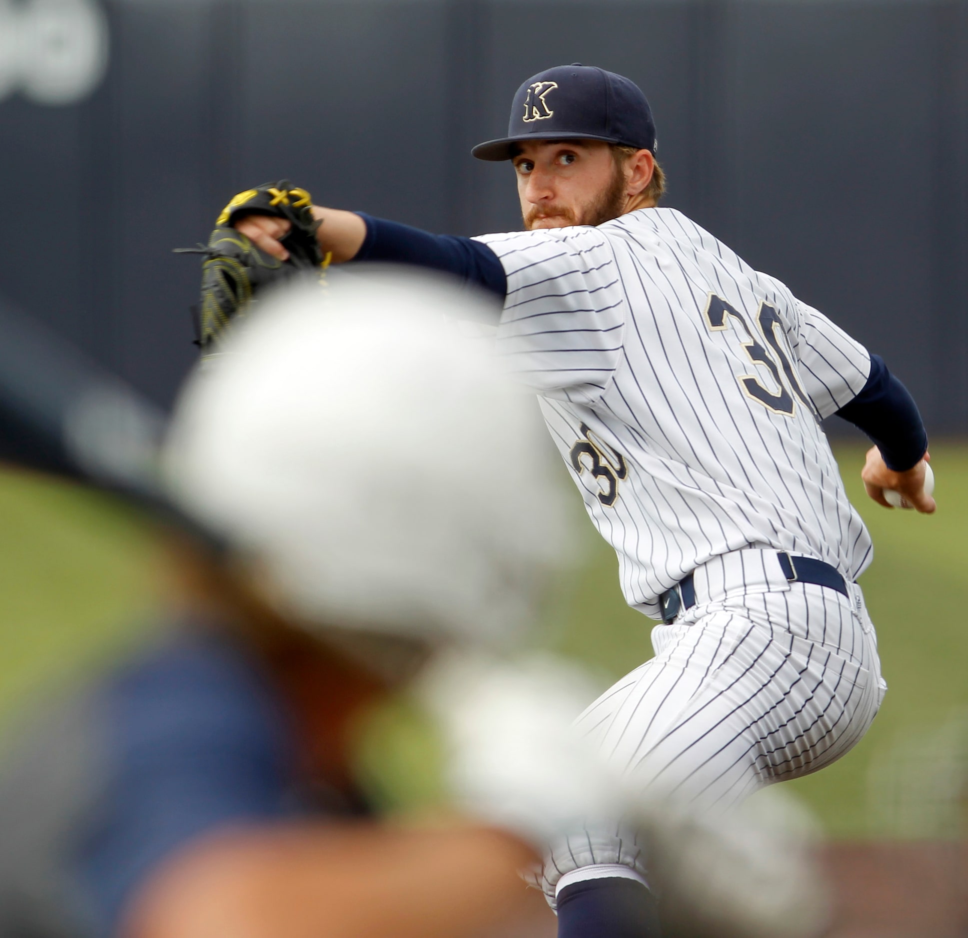 Keller pitcher Chris Langley (30) delivers a pitch to a Flower Mound batter during the top...