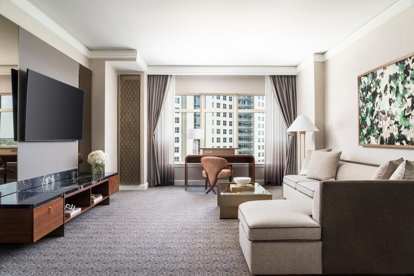 A suite in the remodeled Ritz-Carlton in Uptown Dallas.
                               