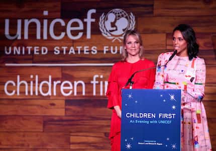 Jessica Nowitzki speaks at the UNICEF Children First Gala in April 2016 in Dallas. Dirk and...