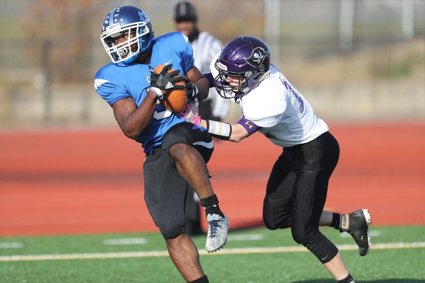 Patrick Garwo (5), a Class of 2019 running back from Pennsylvania high school Conwell-Egan,...