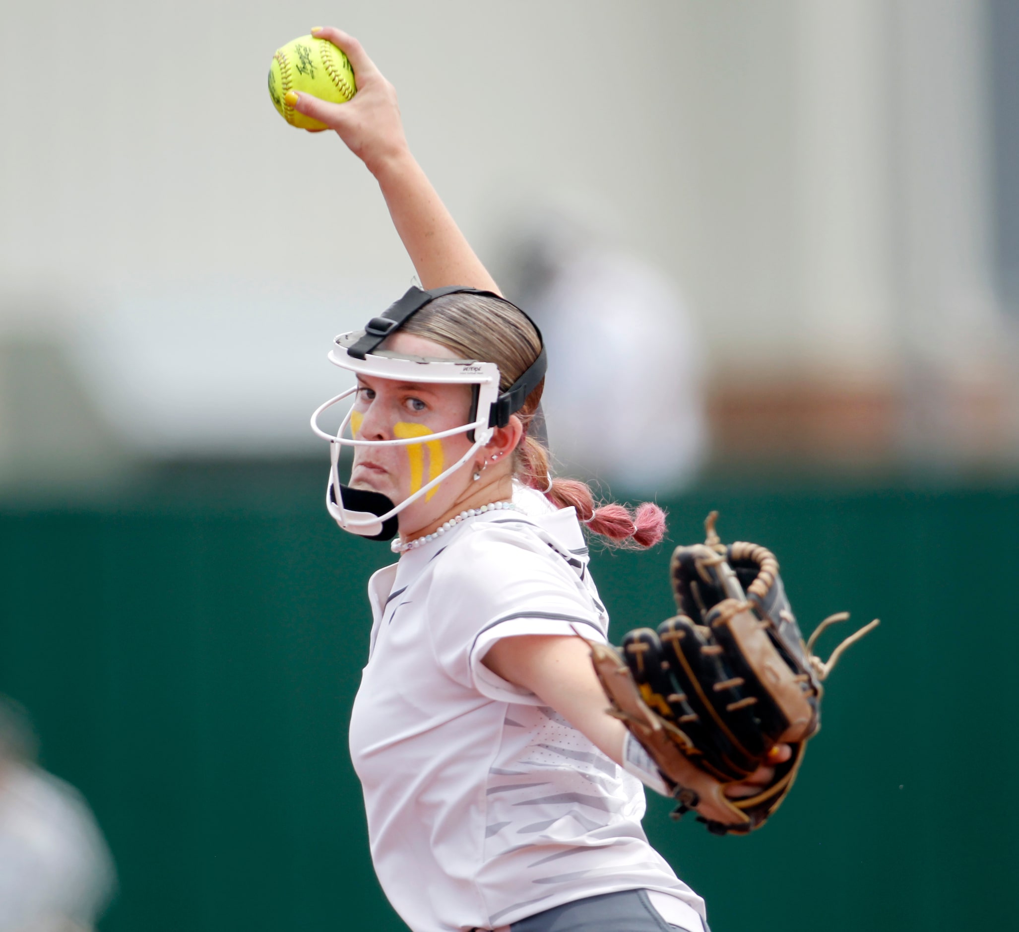 Keller pitcher Sadie Beck (7) delivers a pitch to a Flower Mound batter during the top of...